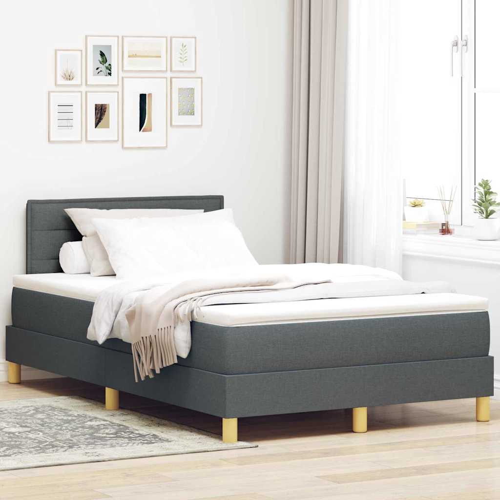 Boxspringbett Dunkelgrau 120x190 cm mit Kissen
