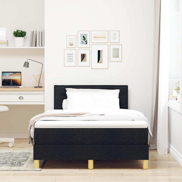 Boxspringbett mit Kissen Schwarz 120x190 cm