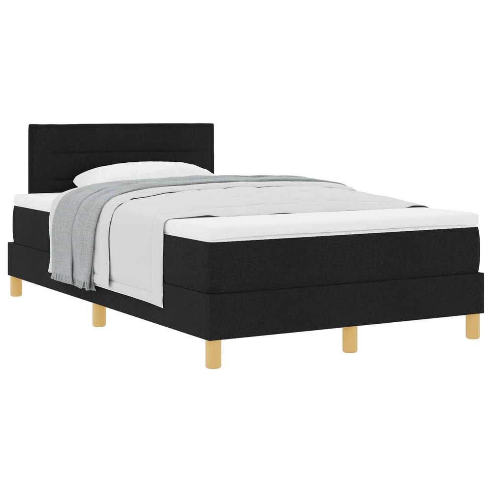 Boxspringbett mit Kissen Schwarz 120x190 cm