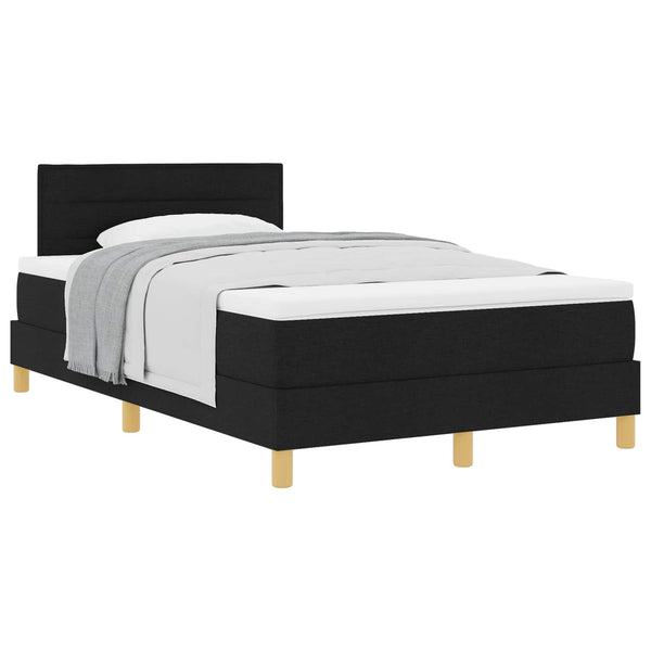 Boxspringbett mit Kissen Schwarz 120x190 cm