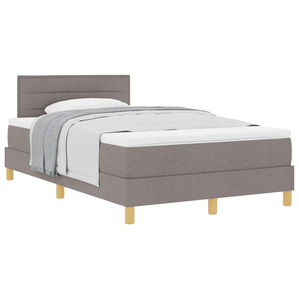 Boxspringbett Taupe 120x190 cm mit Kissen