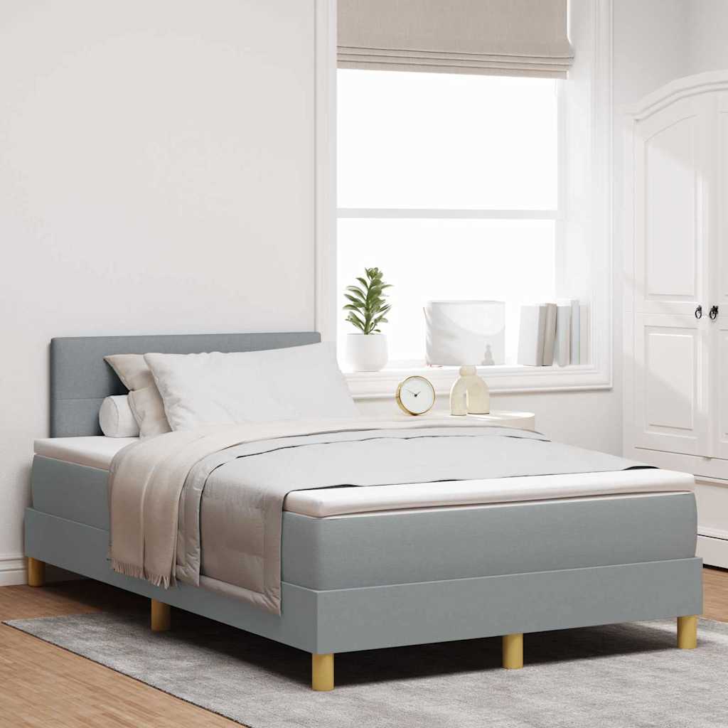 Boxspringbett Hellgrau 120x200 cm mit Kissen