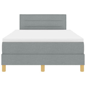 Boxspringbett Hellgrau 120x200 cm mit Kissen