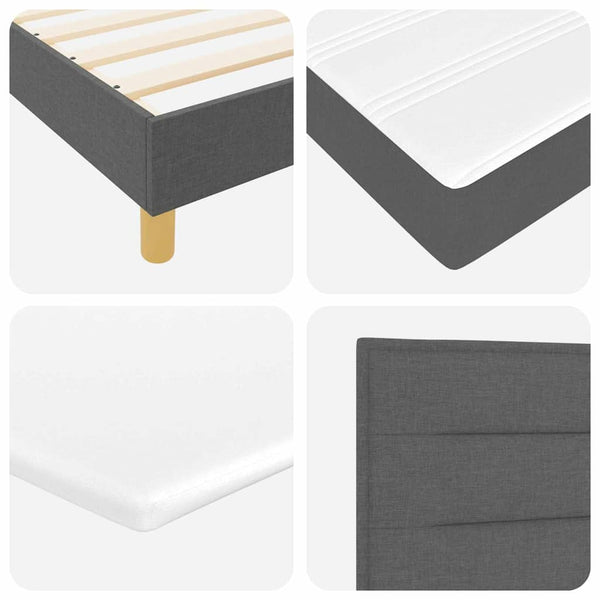 Boxspringbett Dunkelgrau 120x200 cm mit Kissen