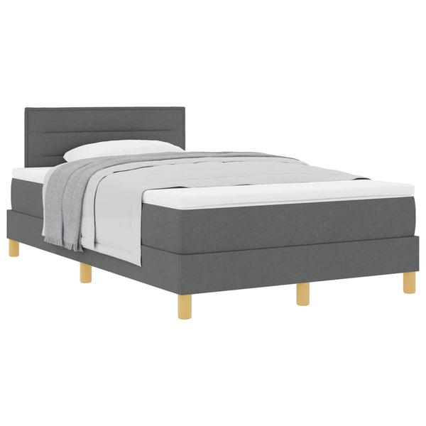 Boxspringbett Dunkelgrau 120x200 cm mit Kissen