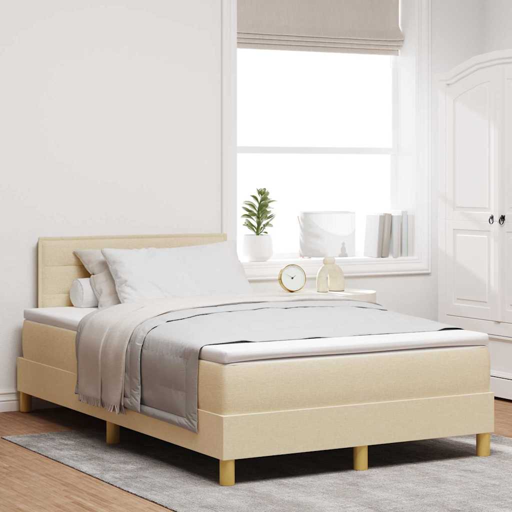 Boxspringbett Creme 120x200 cm mit Kissen