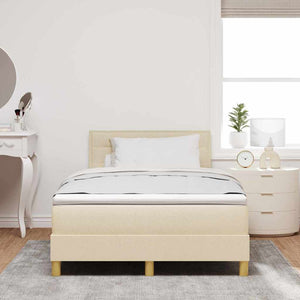 Boxspringbett Creme 120x200 cm mit Kissen
