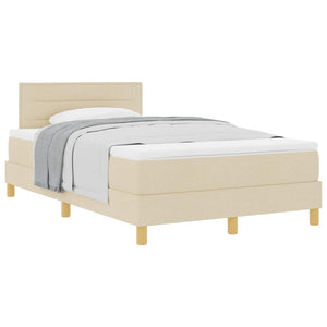 Boxspringbett Creme 120x200 cm mit Kissen