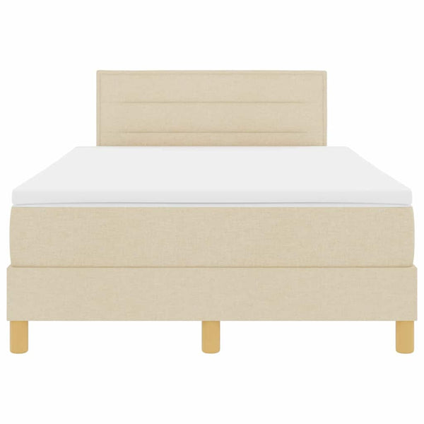 Boxspringbett Creme 120x200 cm mit Kissen