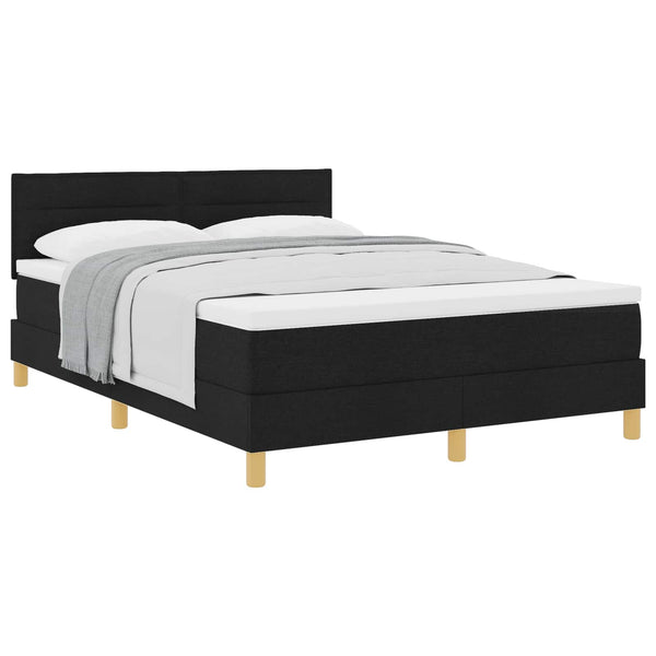Boxspringbett Schwarz 140x190 cm mit Kissen