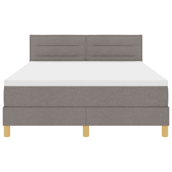 Boxspringbett Taupe 140x190 cm mit Kissen