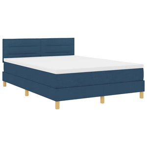 Boxspringbett Blau 140x190 cm mit Kopfteil