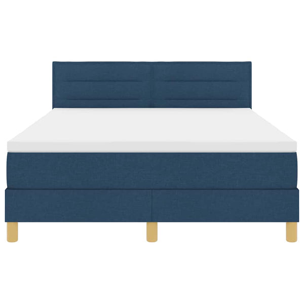 Boxspringbett Blau 140x190 cm mit Kopfteil