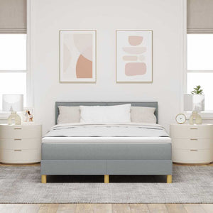 Boxspringbett Hellgrau 140x200 cm mit Kissen