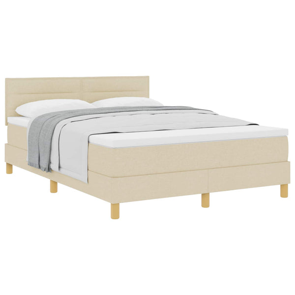 Boxspringbett Creme 140x200 cm mit Kopfteil