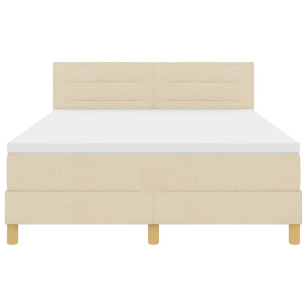 Boxspringbett Creme 140x200 cm mit Kopfteil