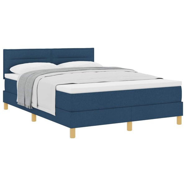 Boxspringbett Blau 140x200 cm mit Kopfteil