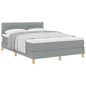 Boxspringbett Hellgrau 160x200 cm mit Kissen