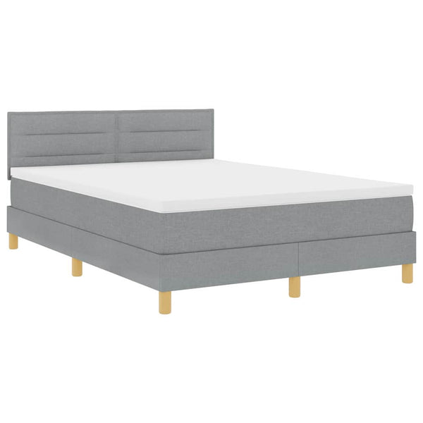 Boxspringbett Hellgrau 160x200 cm mit Kissen