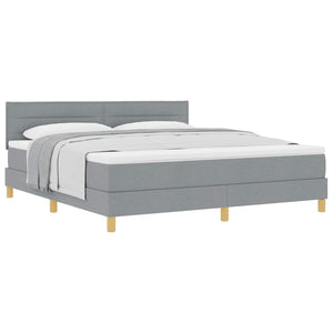 vidaXL Box Spring Bed with Pillows Light Gray 180 x 200 cm Fabric