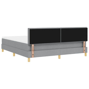 vidaXL Box Spring Bed with Pillows Light Gray 180 x 200 cm Fabric