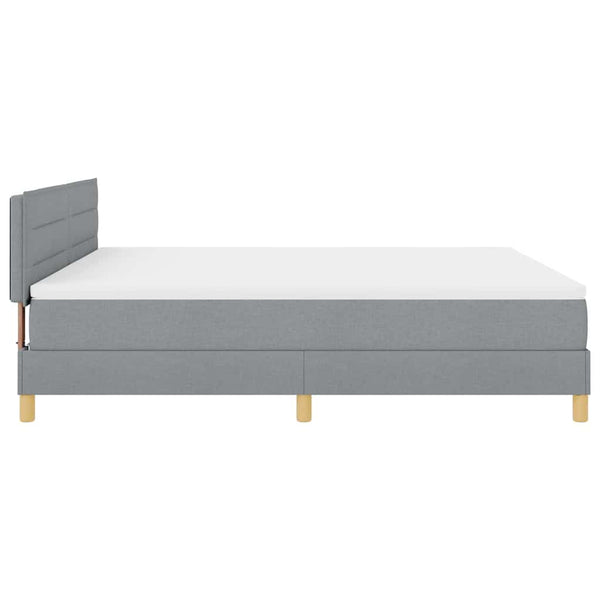 vidaXL Box Spring Bed with Pillows Light Gray 180 x 200 cm Fabric