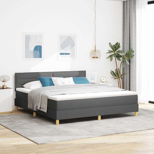 Boxspringbett Dunkelgrau 180x200 cm mit Kissen