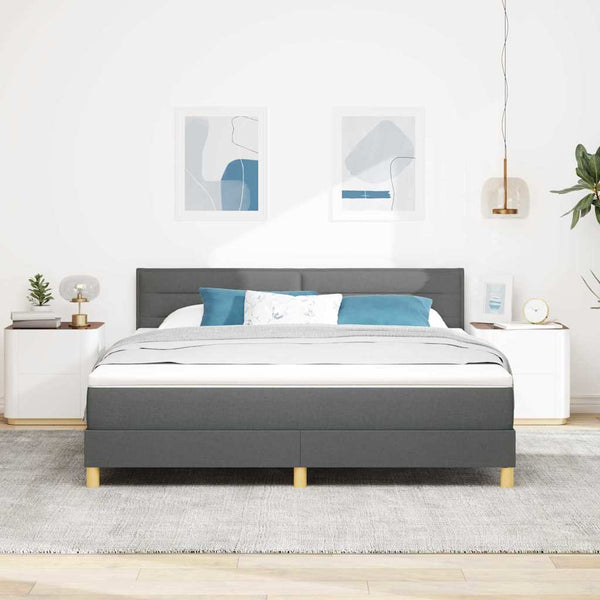 Boxspringbett Dunkelgrau 180x200 cm mit Kissen