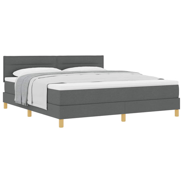 Boxspringbett Dunkelgrau 180x200 cm mit Kissen