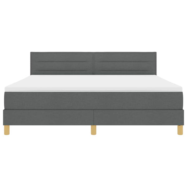 Boxspringbett Dunkelgrau 180x200 cm mit Kissen