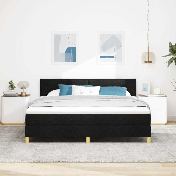 Boxspringbett Schwarz 180x200 cm mit Kissen