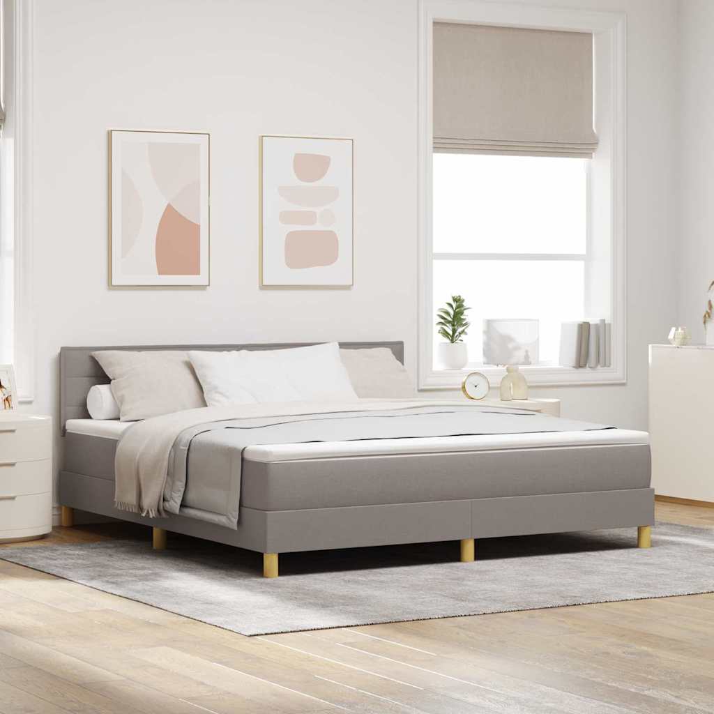 Boxspringbett Taupe 180x200 cm mit Kopfteil