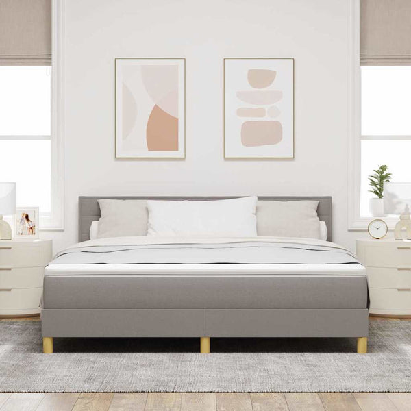 Boxspringbett Taupe 180x200 cm mit Kopfteil