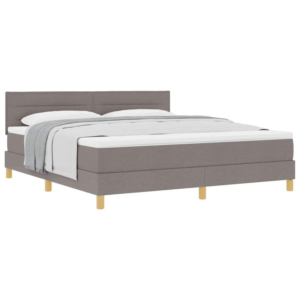 vidaXL Box Spring Bed with Pillows and Headboard Taupe 180 x 200 cm Fabric