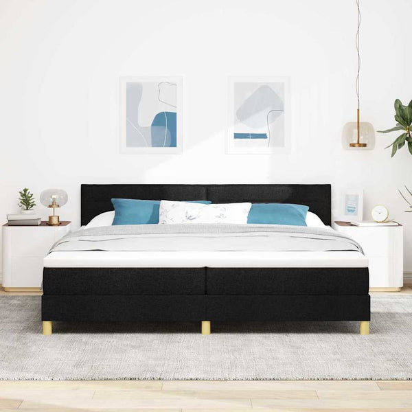 Boxspringbett Schwarz 200x200 cm mit Kissen