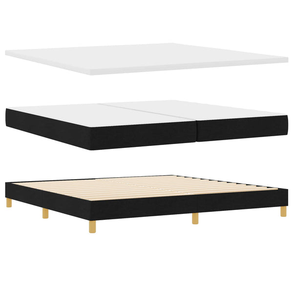 Boxspringbett Schwarz 200x200 cm mit Kissen