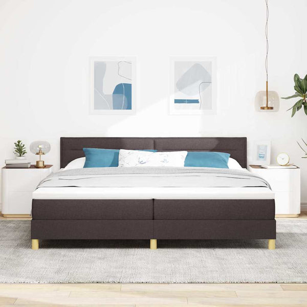 Boxspringbett Dunkelbraun 200x200 cm mit Kissen
