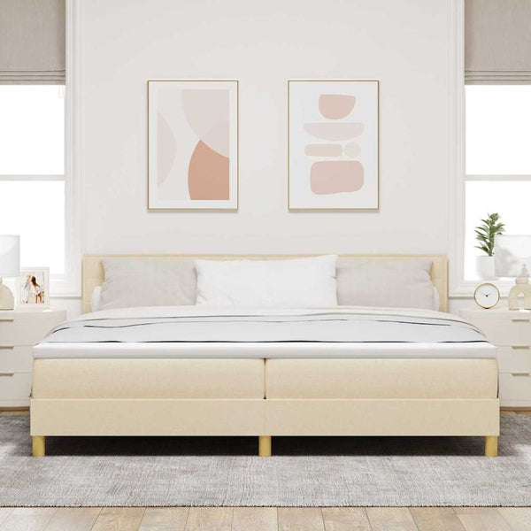 Boxspringbett Creme 200x200 cm mit Kopfteil