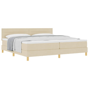 Boxspringbett Creme 200x200 cm mit Kopfteil