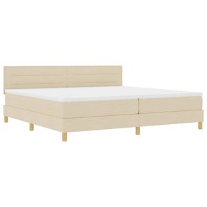 Boxspringbett Creme 200x200 cm mit Kopfteil