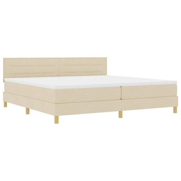 Boxspringbett Creme 200x200 cm mit Kopfteil