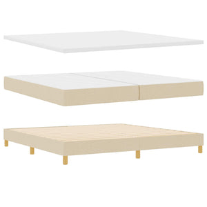 Boxspringbett Creme 200x200 cm mit Kopfteil