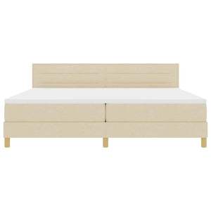 Boxspringbett Creme 200x200 cm mit Kopfteil