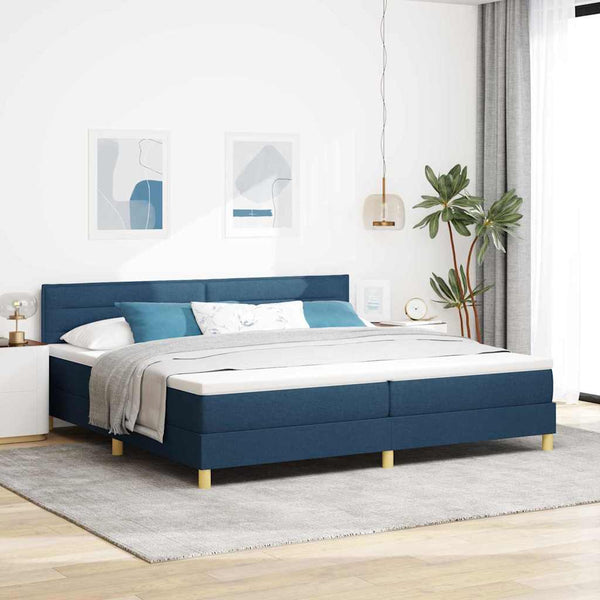 Boxspringbett Blau 200x200 cm mit Kopfteil