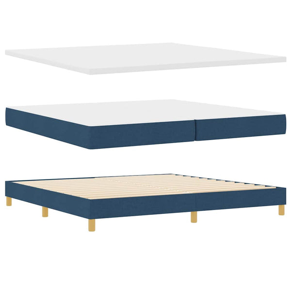 Boxspringbett Blau 200x200 cm mit Kopfteil