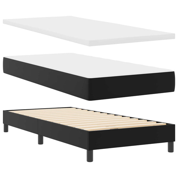 Boxspringbett mit Matratze Schwarz 90x190 cm