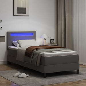 Boxspringbett Grau 90x190 cm mit Matratze