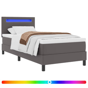 Boxspringbett Grau 90x190 cm mit Matratze