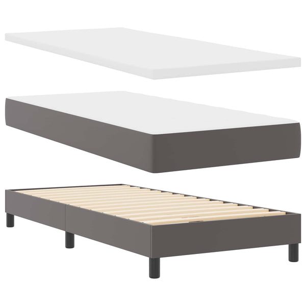Boxspringbett Grau 90x190 cm mit Matratze