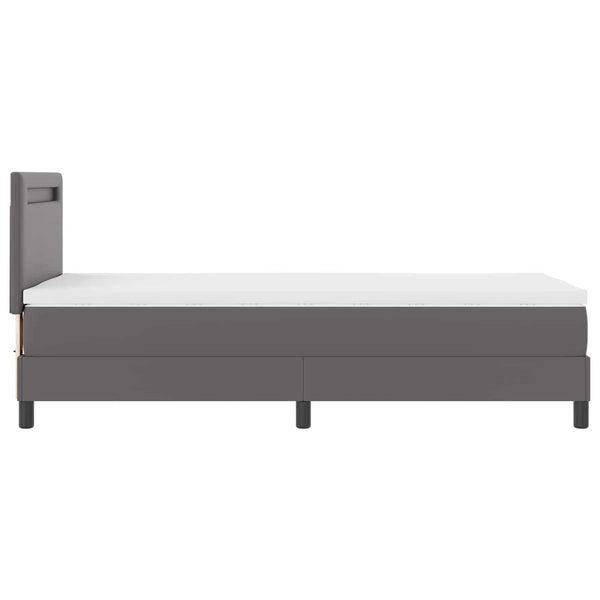 Boxspringbett Grau 90x190 cm mit Matratze